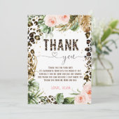 Leopard Safari Birthday Bedankt, Girl Wild Kaart (Staand voorkant)