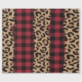 Leopard Safari Buffalo met kerstmis Cadeaupapier (Vlak)