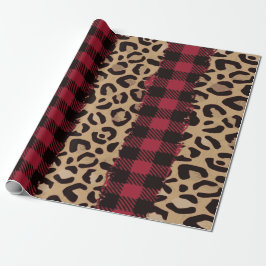Leopard Safari Buffalo met kerstmis Cadeaupapier