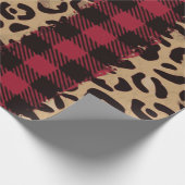 Leopard Safari Buffalo met kerstmis Cadeaupapier (Hoek)