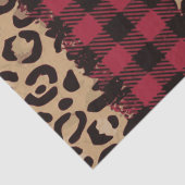 Leopard safari Buffalo Plaid Christmas Tissuepapier (Detail)