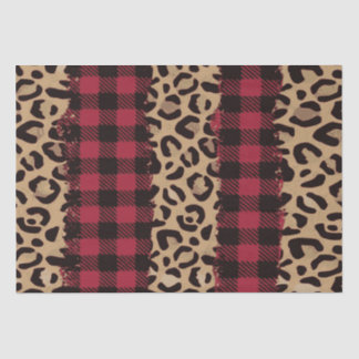 Leopard safari Buffalo Plaid Christmas  Tissuepapier