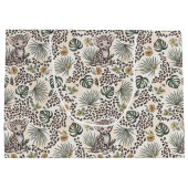 Leopard Safari Kids Floral Jungle Pattern Groot Cadeauzakje (Achterkant)