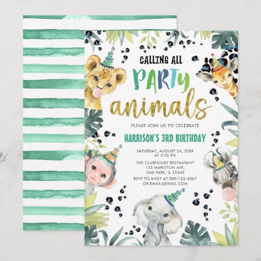 Leopard Safari roept alle feestdieren op de dag Kaart (Voorkant / Achterkant)