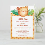 Leopard safari wild een verjaardag uitnodiging (Staand voorkant)