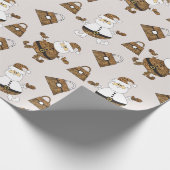 Leopard Santa Purse Pattern op beige Cadeaupapier (Hoek)