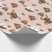 Leopard Santa Purse Pattern op Blush Cadeaupapier (Hoek)