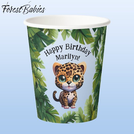 Leopard 🐆 Schattige Tropisch Oerwoud Safari Wild Papieren Bekers