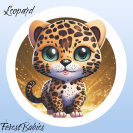 Leopard 🐆 Schattigee Wilde Kitten Safari Dierengr Ronde Sticker