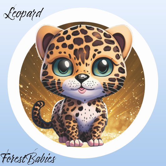 Leopard 🐆 Schattigee Wilde Kitten Safari Dierengr Ronde Sticker