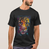 Leopard schilderij olieverf schilderij t-shirt (Voorkant)