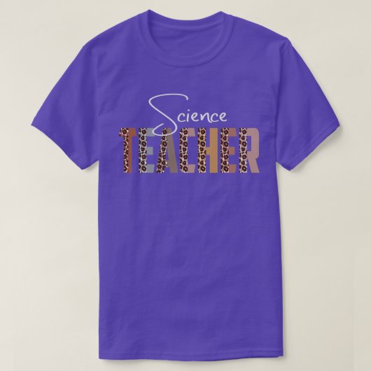 Leopard Science Teacher Funny Job Title School T-shirt (Design voorkant)