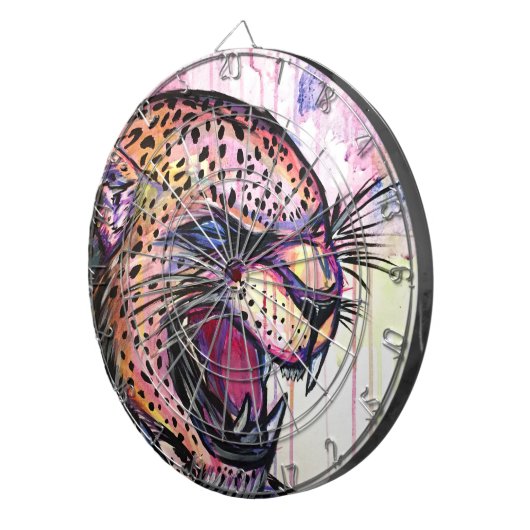 Leopard Scream Dartbord (Voorkant Rechts)