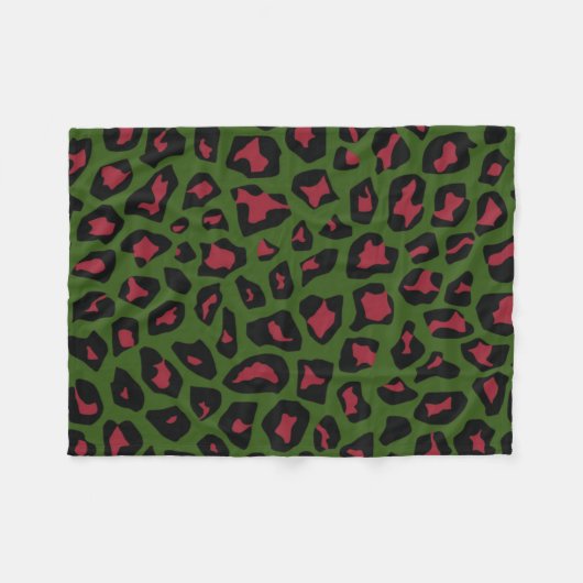 Leopard Seamless Pattern Fleece Deken (Voorkant (Horizontaal))