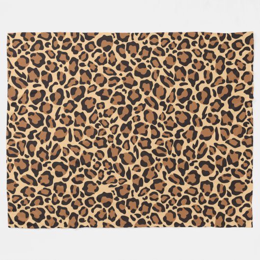 Leopard Seamless Pattern Fleece Deken (Voorkant (Horizontaal))