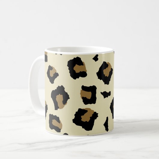 Leopard Seamless Pattern Koffiemok (Voorkant links)