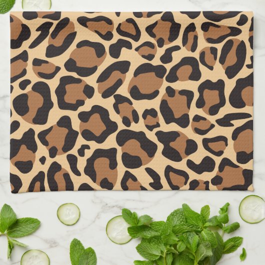Leopard Seamless Pattern Theedoek (Gevouwen)