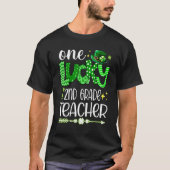 Leopard Shamrock One Lucky 2nd Grade Teacher St Pa T-shirt (Voorkant)