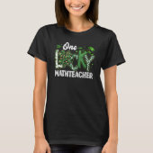Leopard Shamrock One Lucky Math Teacher St. Patric T-shirt (Voorkant)