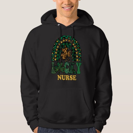 Leopard Shamrock Rainbow voor St Patricks Day Lu Hoodie (Voorkant)