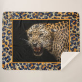 Leopard Sherpa Blanket Deken (Voorkant (horizontaal))