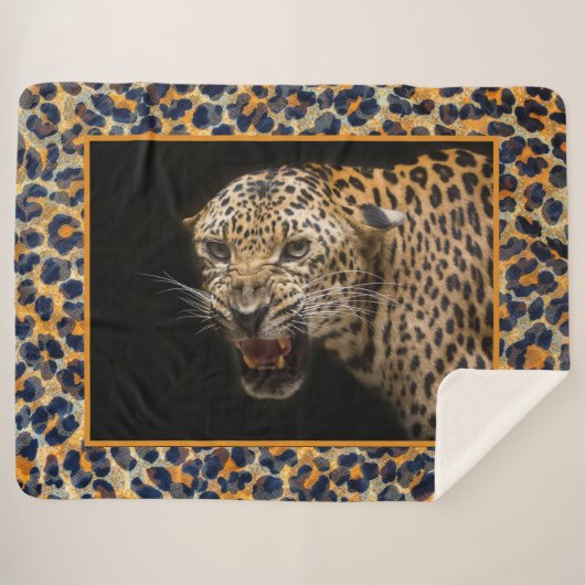 Leopard Sherpa Blanket Sherpa Deken (Voorkant (horizontaal))