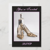 Leopard Shoe Invitation Kaart (Voorkant)
