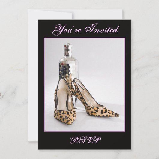 Leopard Shoe Invitation Kaart (Voorkant)