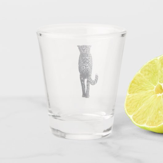 Leopard shot glass glas (Achterkant)