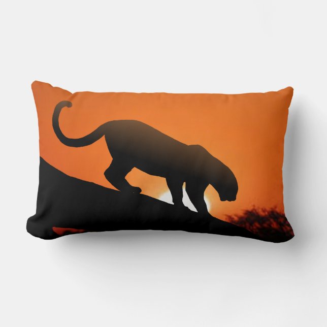 Leopard Silhouette en Mud Cloth Kussen (Voorkant)