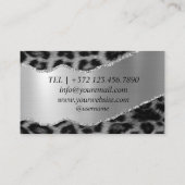 Leopard Silver Glitter Dames DIY Beauty Visitekaartje (Achterkant)