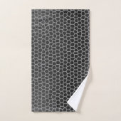 LEOPARD SILVER GRAY BATHROOM TOWEL SET BAD HANDDOEK (Handdoek)