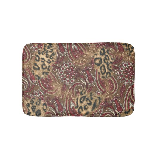 Leopard Skin and Paisley Print Badmat (Voorkant)