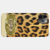 Leopard Skin Animal Print Gold Emblem 11 Case-Mate iPhone Case (Achterkant (horizontaal))