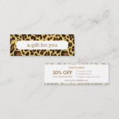 Leopard Skin Animal Print Pattern Discount Cadeau Mini Visitekaartje (Voorkant / Achterkant)