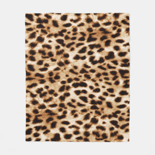 Leopard Skin, Authentiek Wildlife Patroon. Fleece Deken