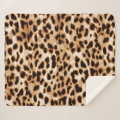 Leopard Skin, Authentiek Wildlife Patroon. Sherpa Deken (Voorkant (horizontaal))