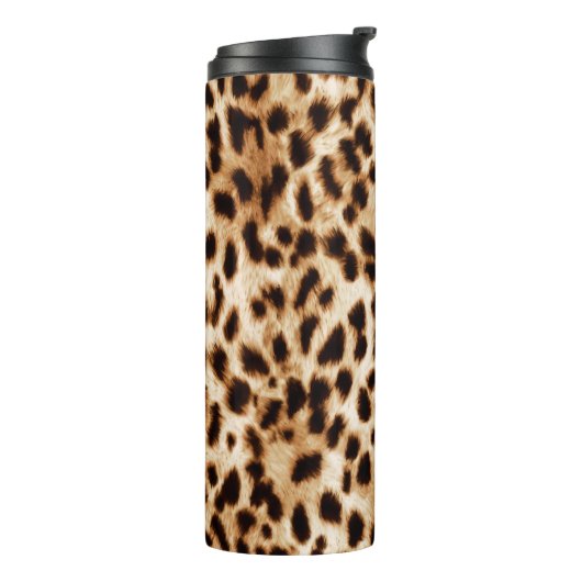 Leopard Skin, Authentiek Wildlife Patroon. Thermosbeker (Gedraaid links)