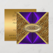 Leopard skin Birthday party Invitation Kaart (Voorkant / Achterkant)