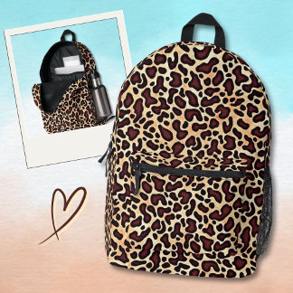 Leopard Skin Brown Cream Pattern - Bedrukte Rugzak