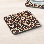 Leopard Skin Brown Cream Pattern - Bier Onderzetter (Linkerzijde)
