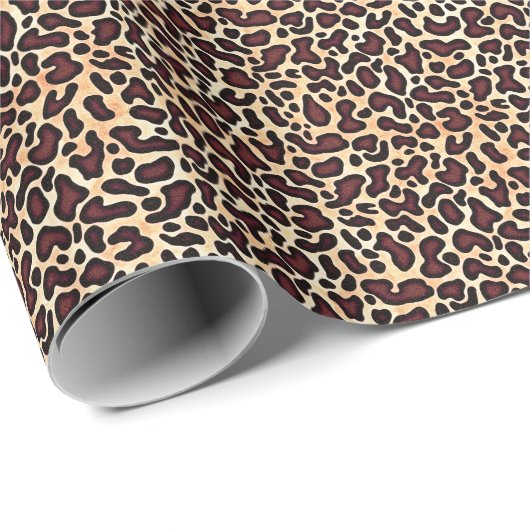 Leopard Skin Brown Cream Pattern - Cadeaupapier (Rol Hoek)