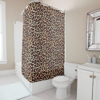Leopard Skin Brown Cream Pattern - Douchegordijn