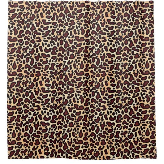 Leopard Skin Brown Cream Pattern - Douchegordijn (Voorkant)
