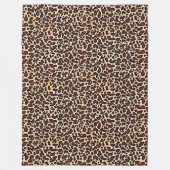 Leopard Skin Brown Cream Pattern - Fleece Deken (Voorkant)