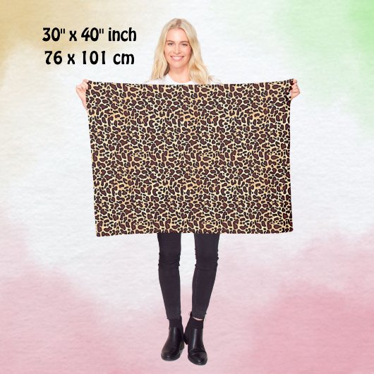 Leopard Skin Brown Cream Pattern - Fleece Deken