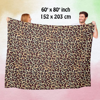 Leopard Skin Brown Cream Pattern - Fleece Deken
