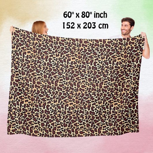 Leopard Skin Brown Cream Pattern - Fleece Deken