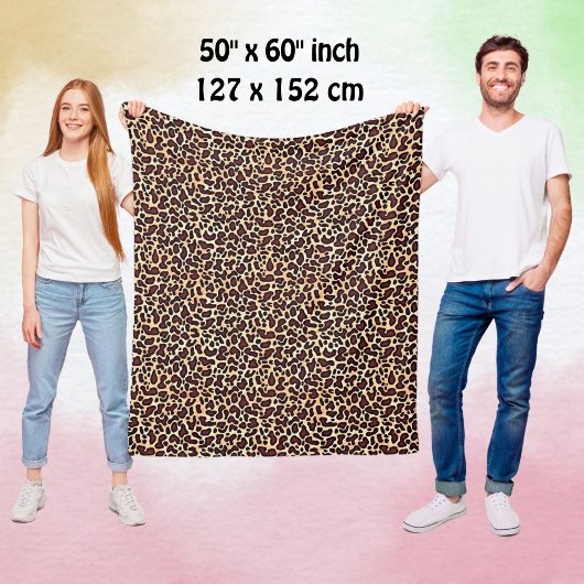 Leopard Skin Brown Cream Pattern - Fleece Deken