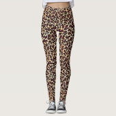 Leopard Skin Brown Cream Pattern - Leggings (Voorkant)